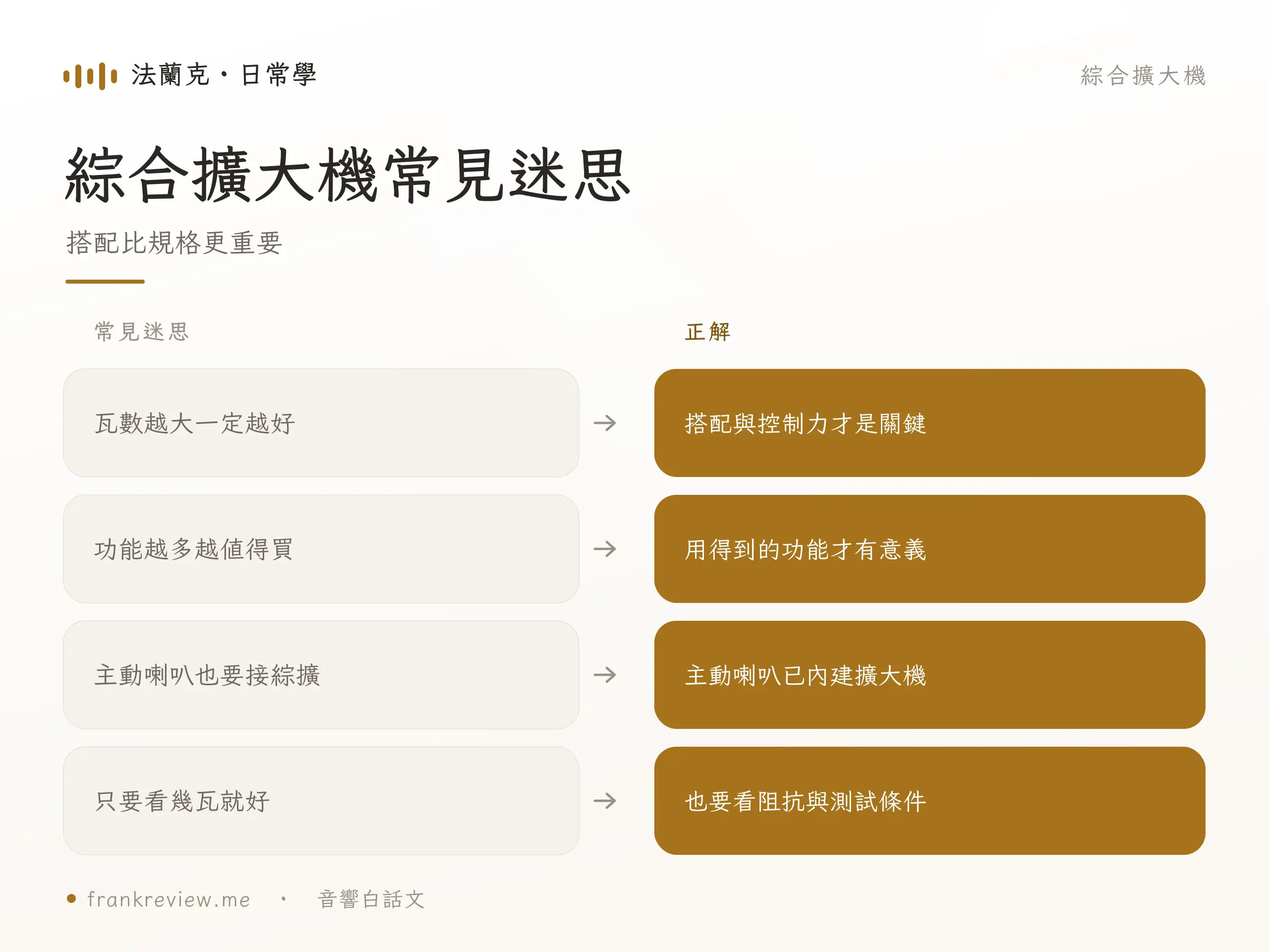 綜合擴大機 常見迷思