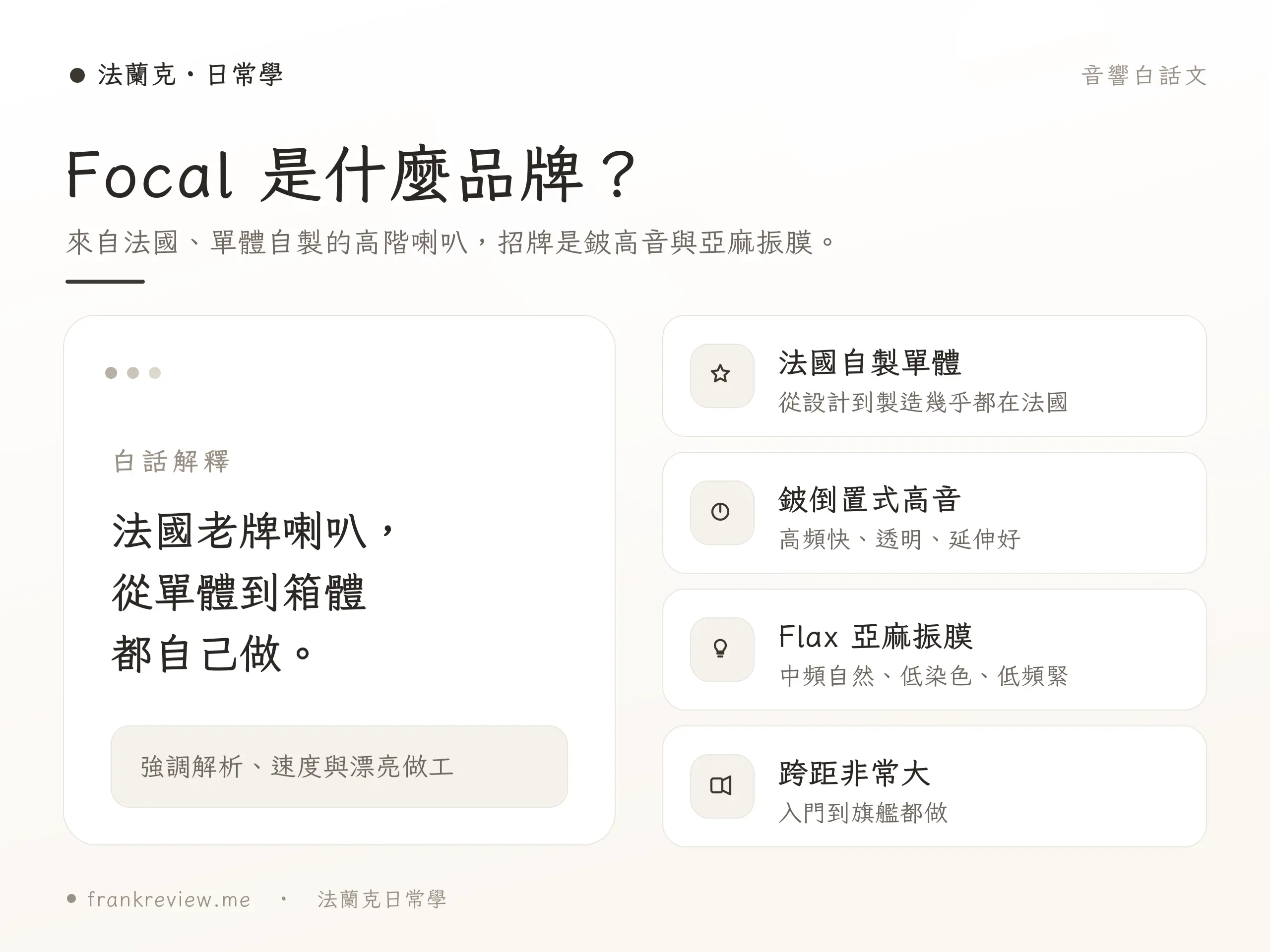 Focal 喇叭概念示意