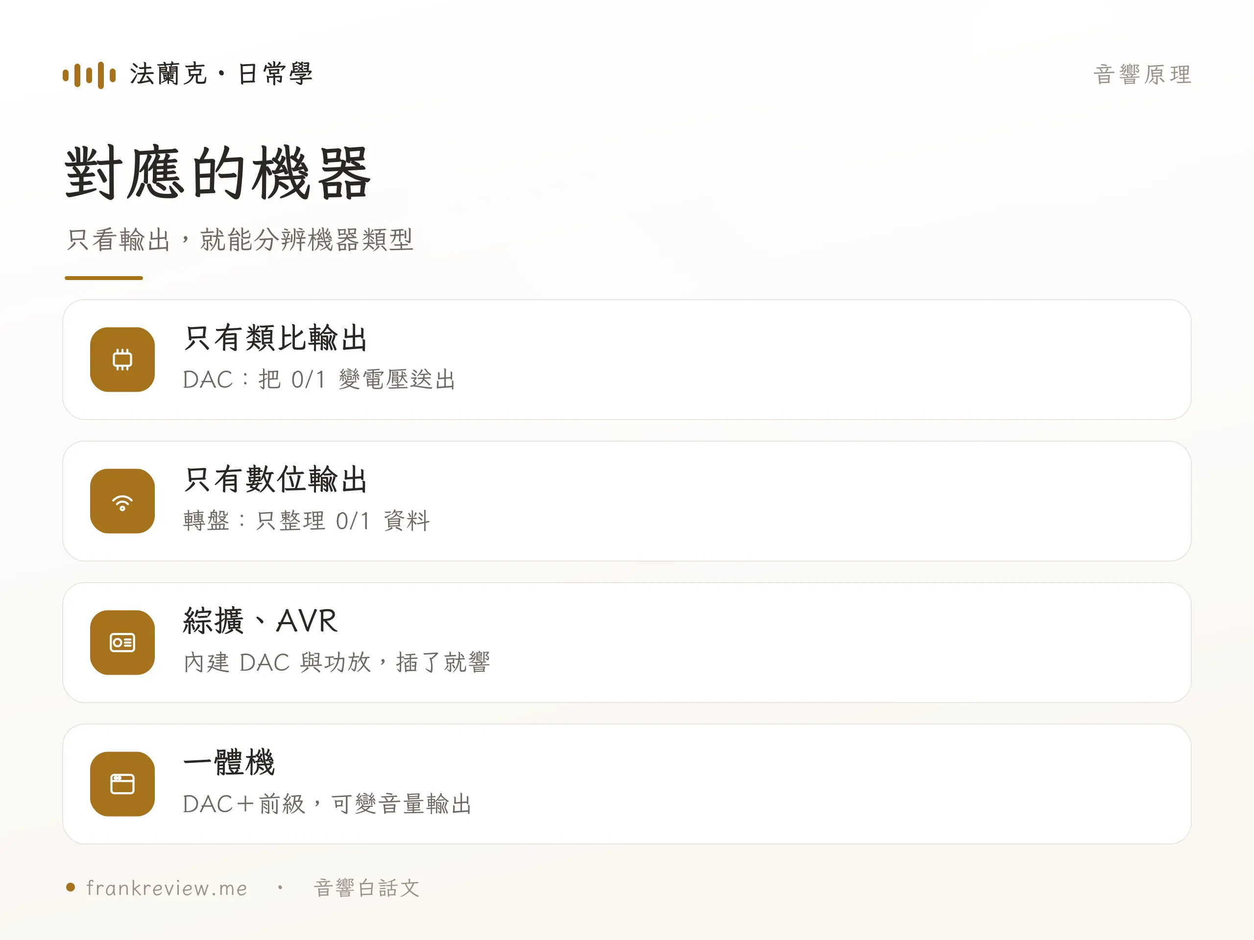 數位與類比對應機器 重點對照