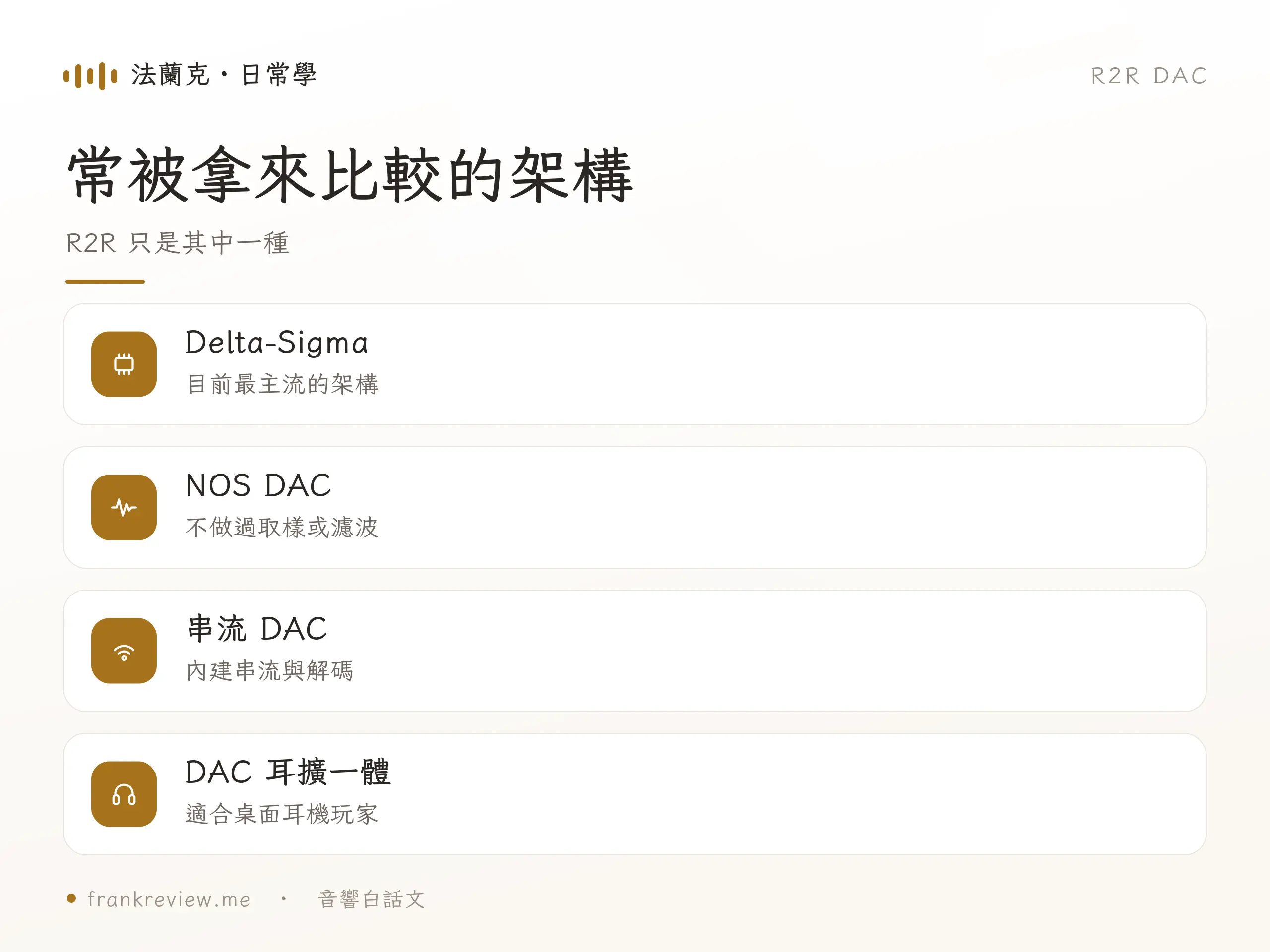 R2R DAC 重點對照