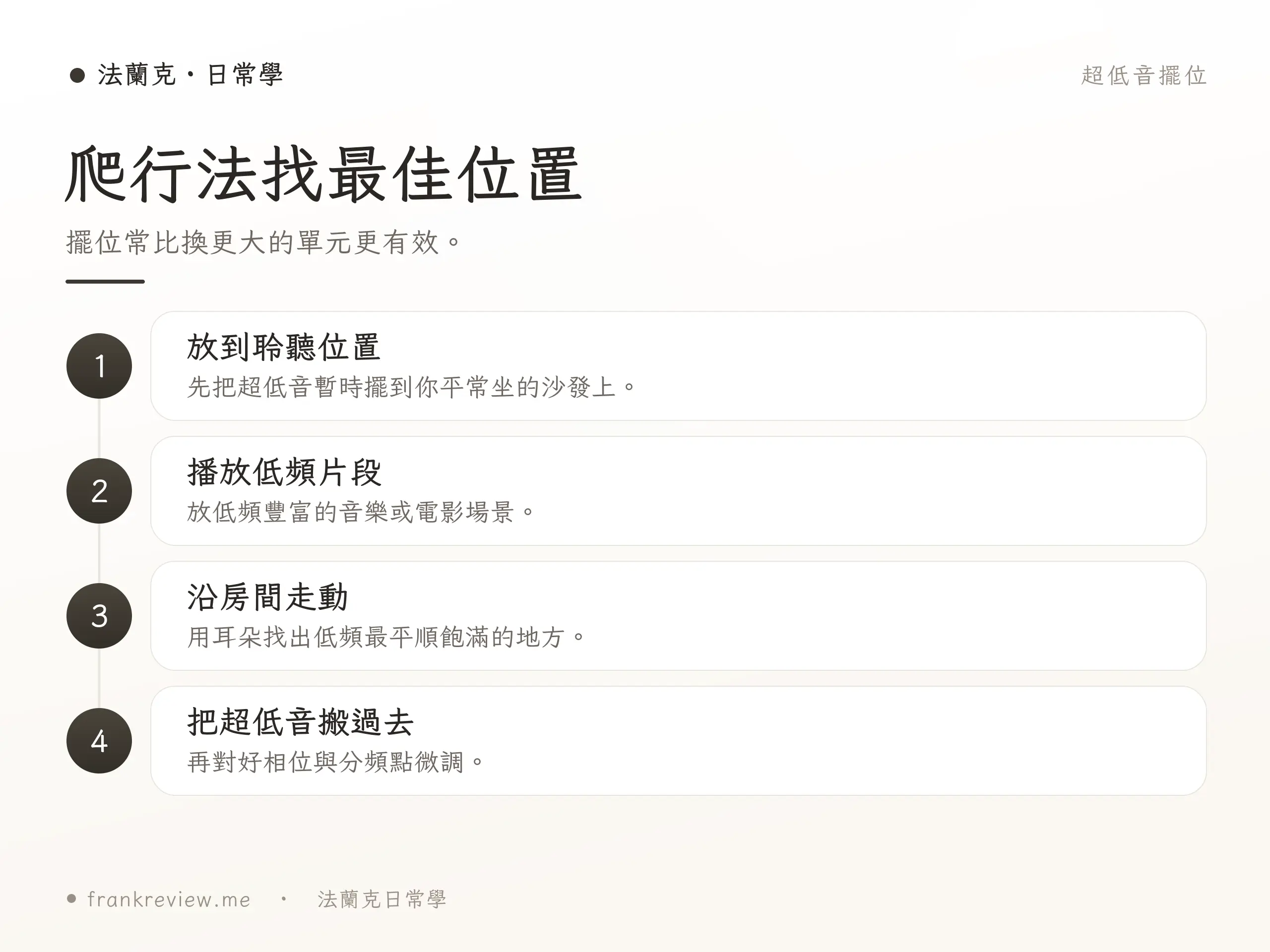 超低音喇叭新手理解重點整理