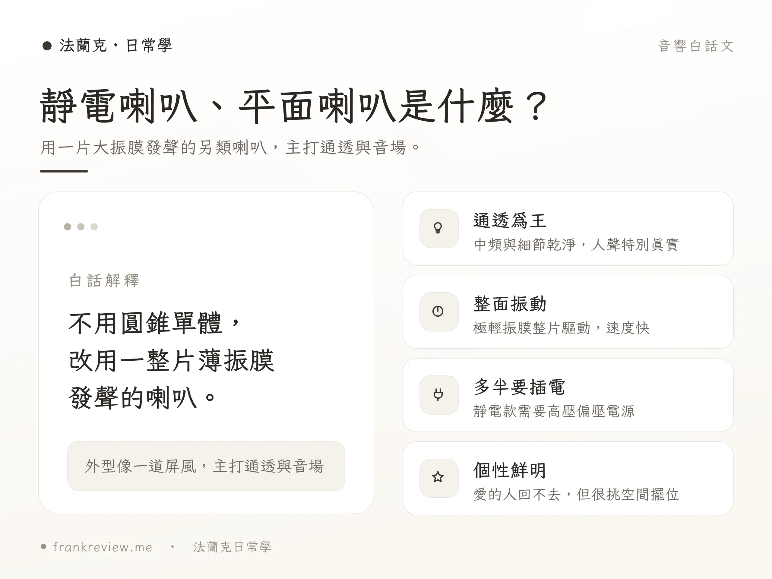 靜電喇叭概念示意