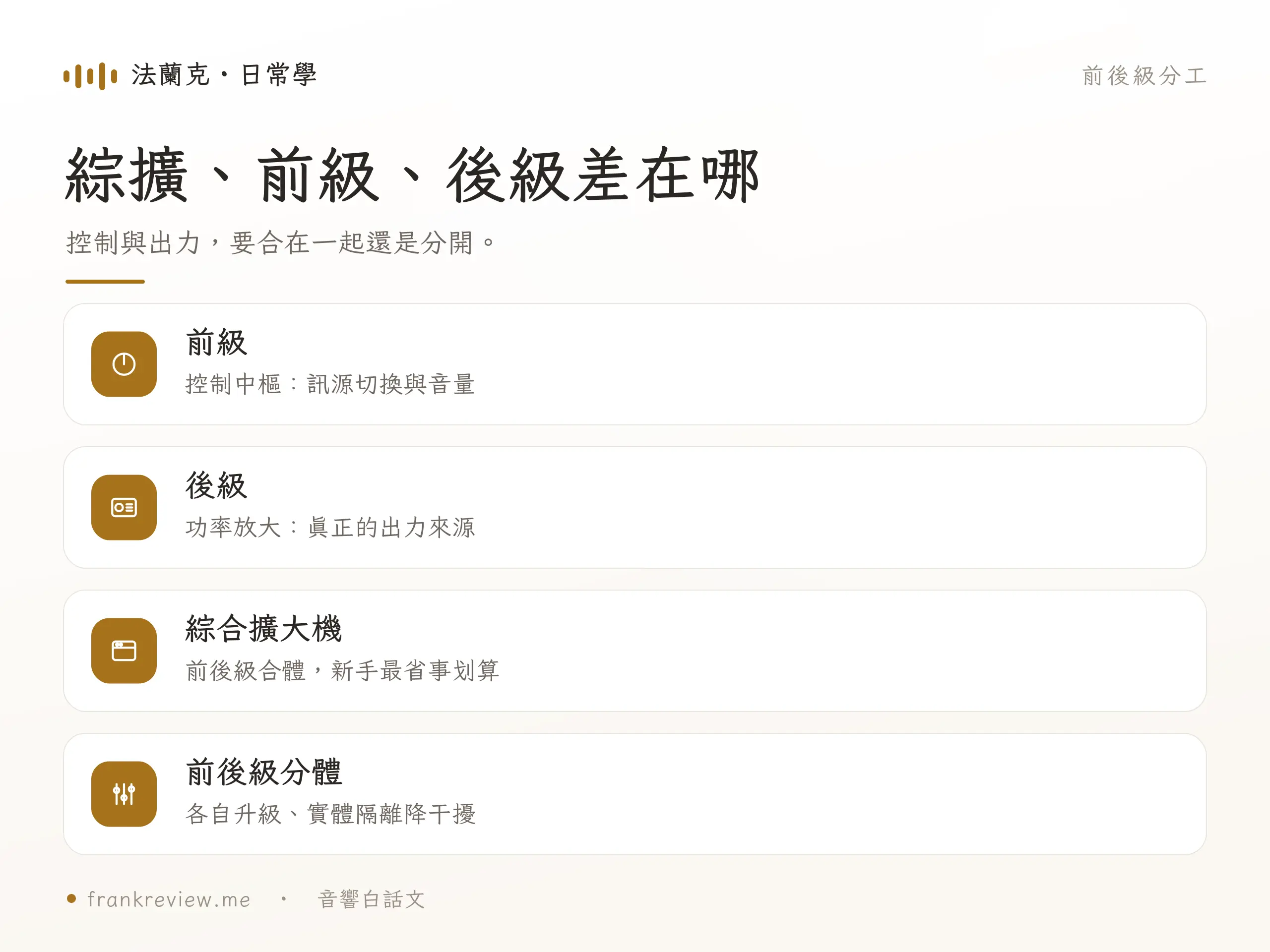 擴大機 重點對照