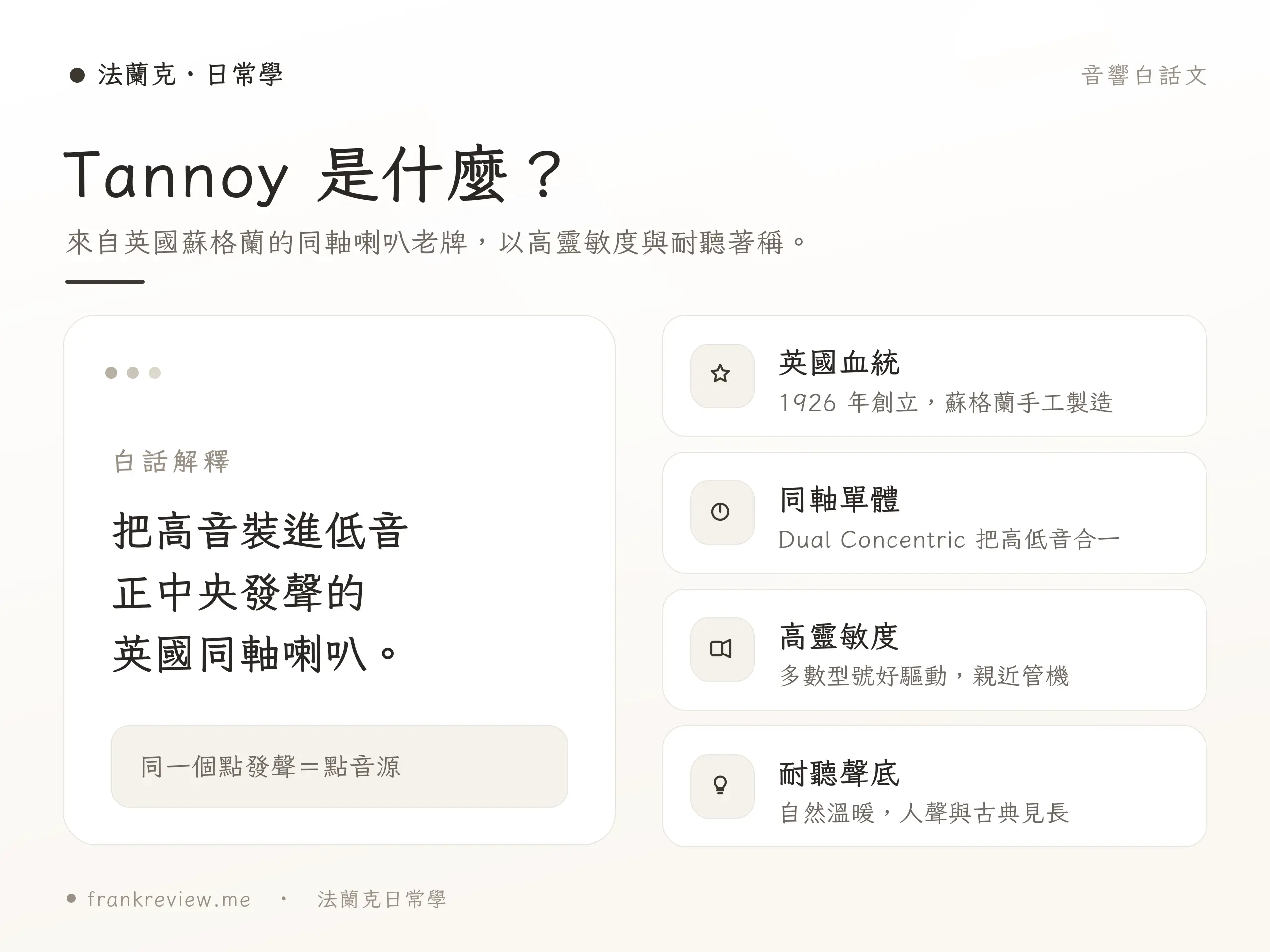Tannoy 喇叭概念示意