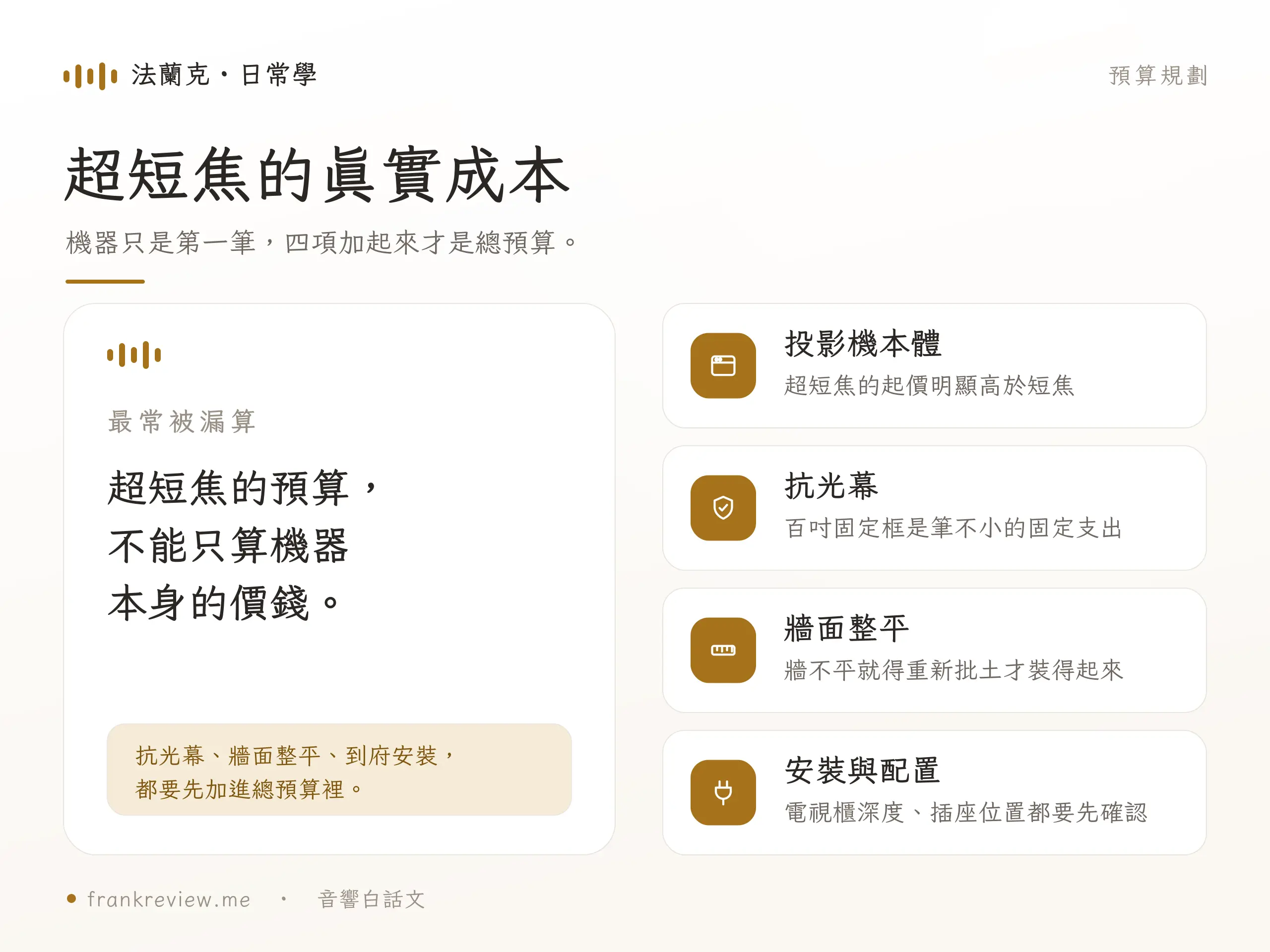 短焦與超短焦投影機選購決策流程示意