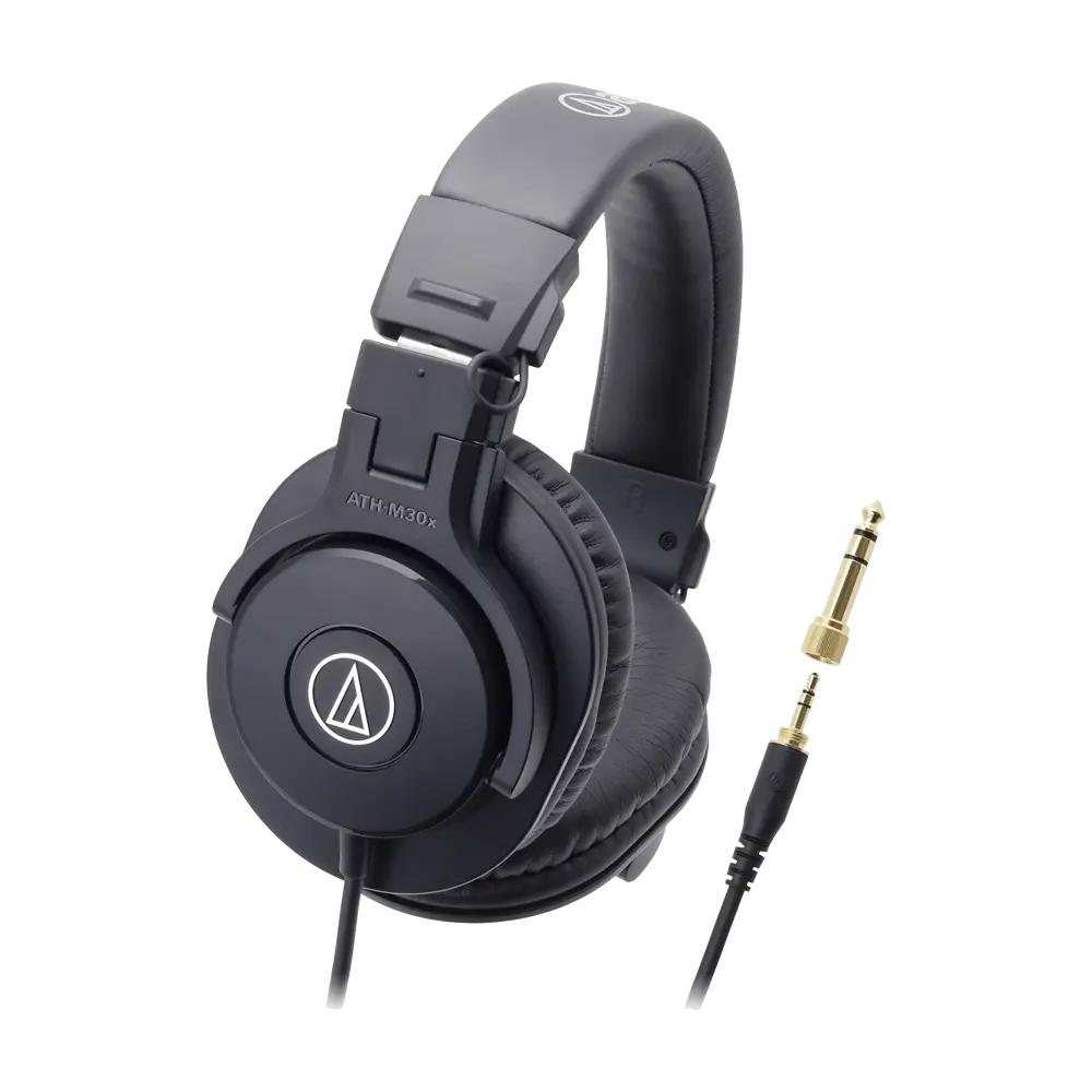 黑色 Audio-Technica ATH-M30x 封閉式監聽耳罩耳機