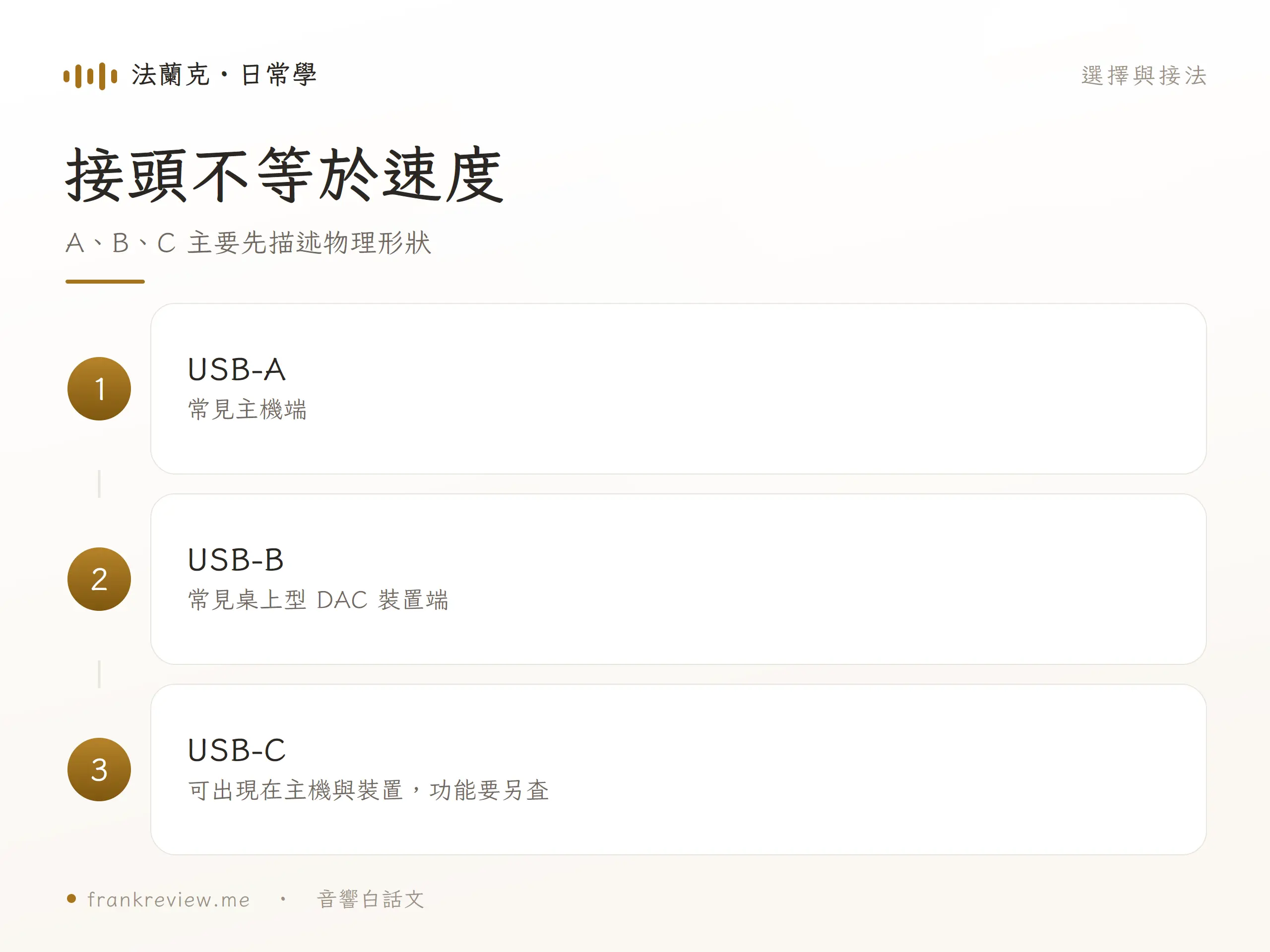 USB Audio 線的選擇與接法圖