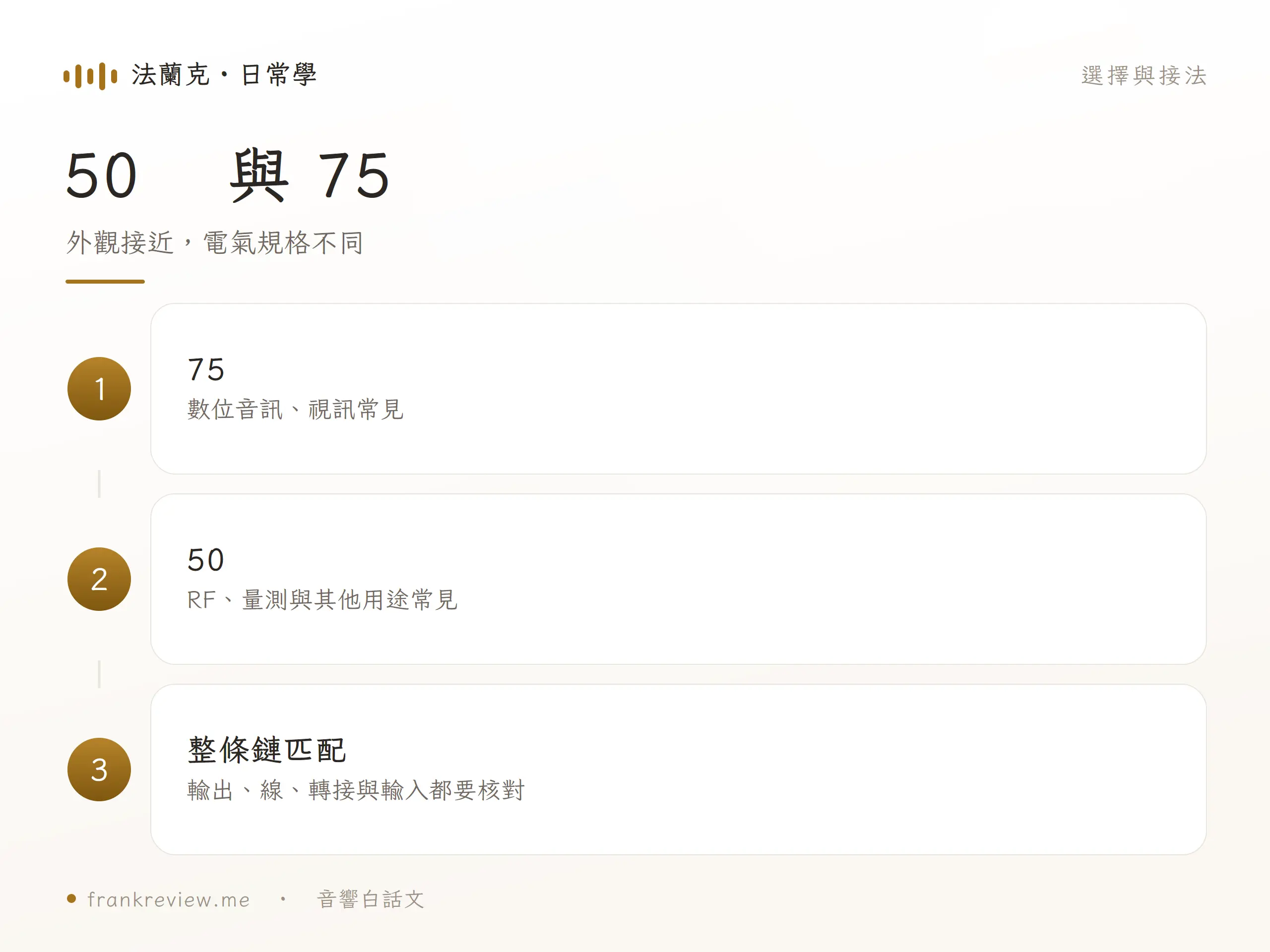 BNC 音響線的選擇與接法圖