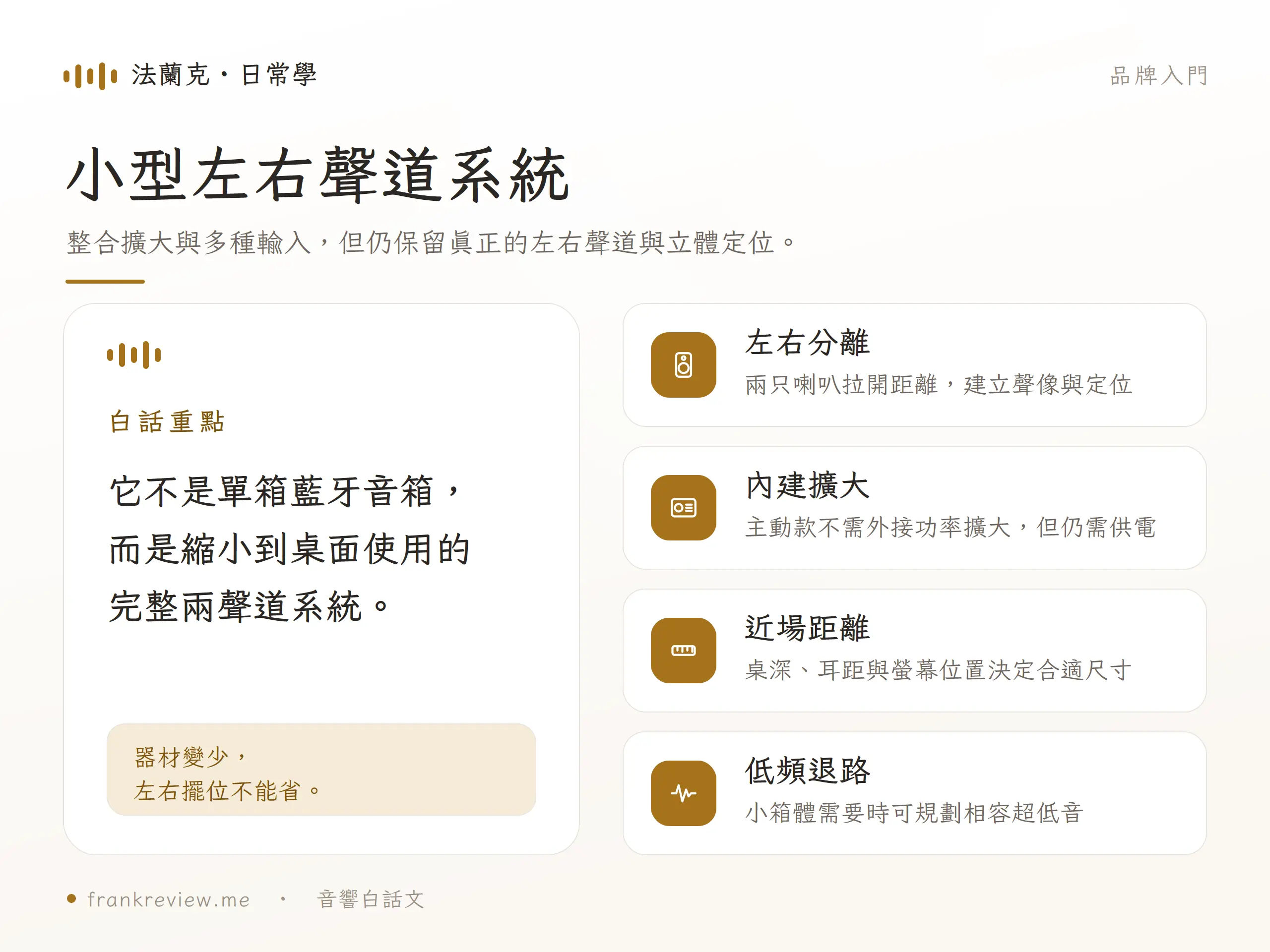 Audioengine 主動喇叭是整合擴大與輸入的桌面左右聲道系統