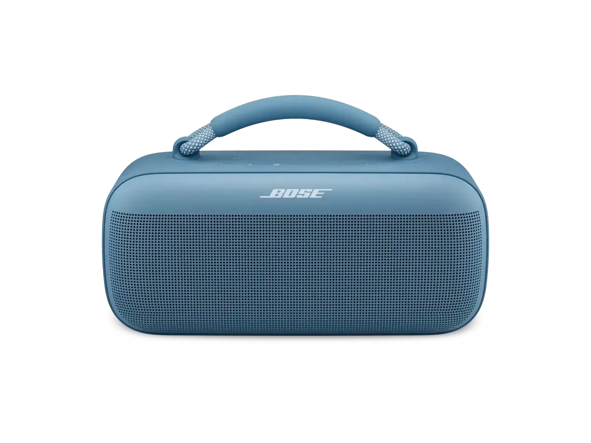 藍色 Bose SoundLink Max 可攜式藍牙喇叭與可拆式提把
