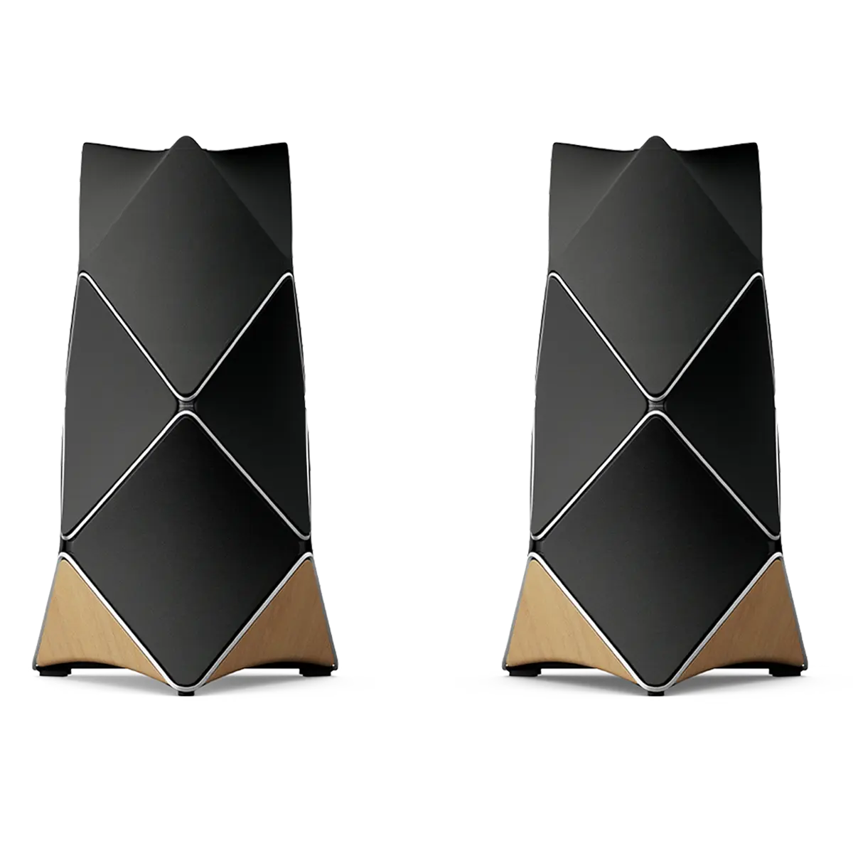 一對 Bang & Olufsen Beolab 90 黑色與天然橡木旗艦主動式喇叭