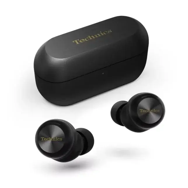 銀色 Technics EAH-AZ100 真無線降噪耳機與充電盒