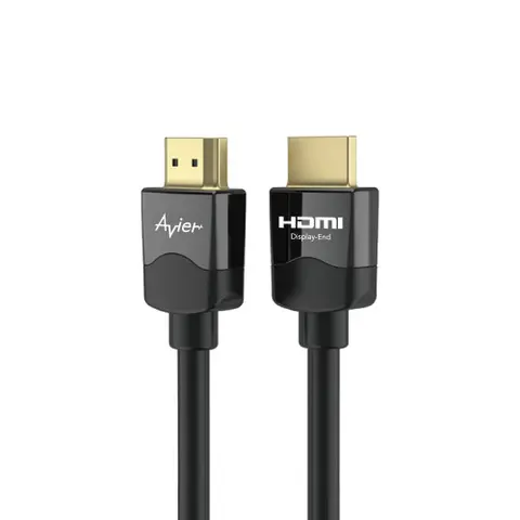 黑色 Avier Basics 主動式光纖 HDMI 線與兩端接頭