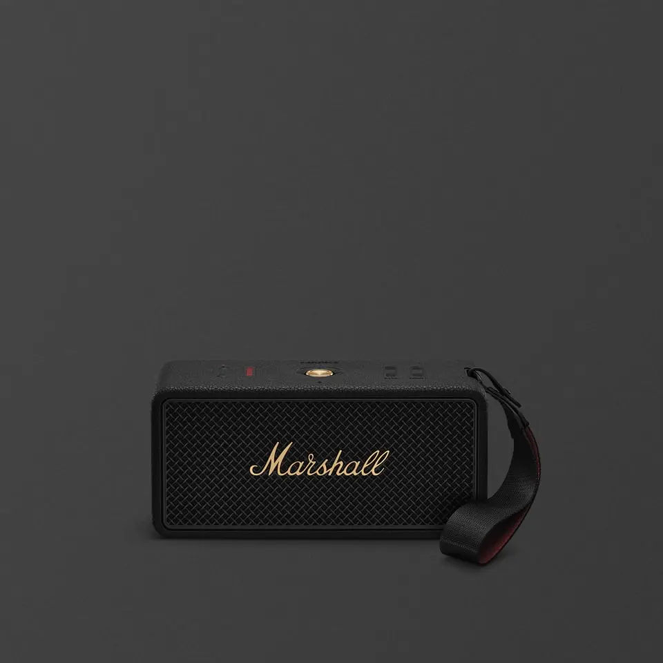 黑金色 Marshall Middleton II 藍牙喇叭正面